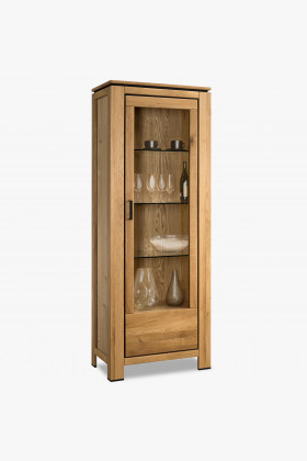 Dubová vitrína jednodverová - pravá